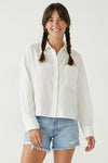 CIARA LINEN BLEND BUTTON DOWN TOP
