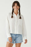CIARA LINEN BLEND BUTTON DOWN TOP