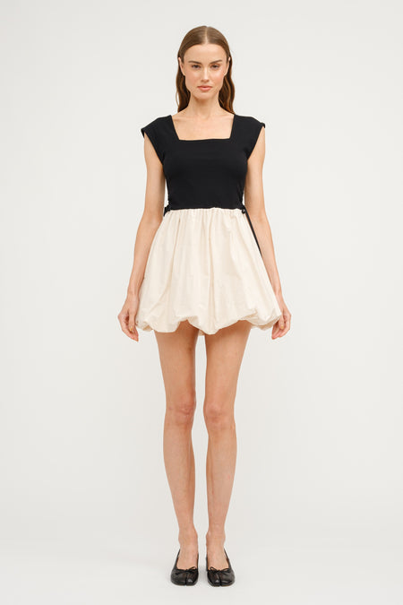 JIMENA RUFFLE EMBROIDERED MINI DRESS