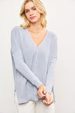 ERIN ICY BLUE V NECK SWEATER