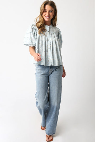 BUGSY EYELET PUFF SLEEVE
