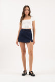 DEMI HIGH WAIST DENIM MINI SKORT