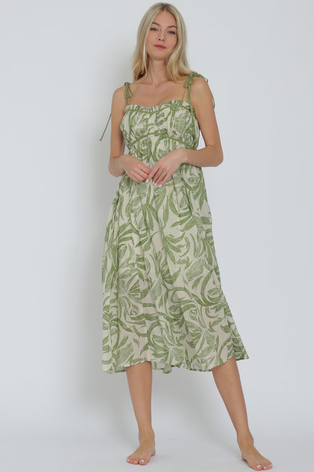 SERAFINA LINEN STRAPLESS MAXI DRESS