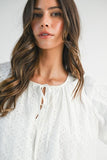 PUGLIA EYELET PUFF SLEEVE TOP
