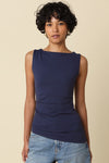 MELANIE BIAS CUT SIDE RUCHED TOP