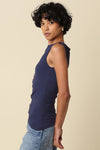 MELANIE BIAS CUT SIDE RUCHED TOP