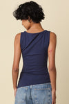 MELANIE BIAS CUT SIDE RUCHED TOP