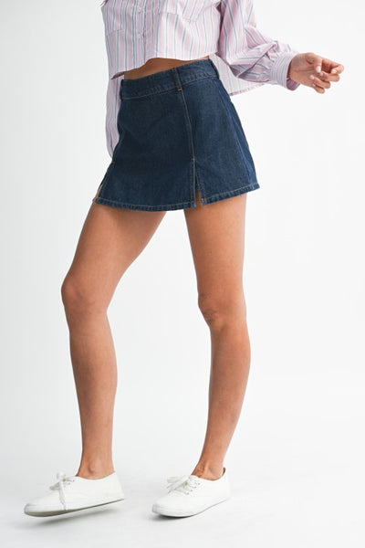 EVA DARK DENIM MINI SKORT