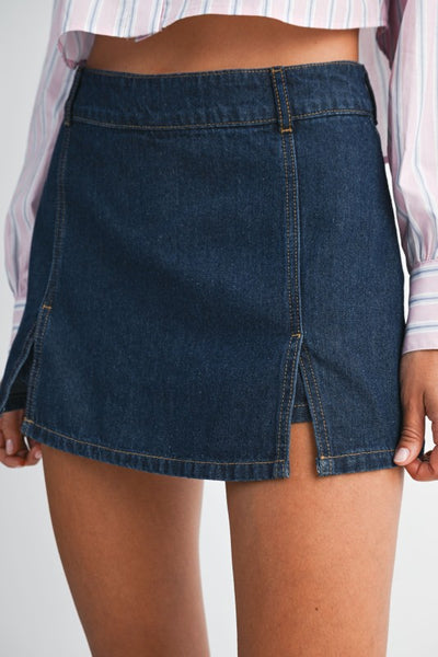 EVA DARK DENIM MINI SKORT