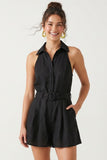 STEVIE BELTED LINEN ROMPER