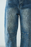 FABI EMBROIDERED BARREL PANTS