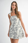 MARINA FLORAL JACQUARD MINI DRESS