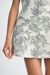 MARINA FLORAL JACQUARD MINI DRESS