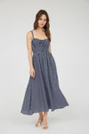ALEKSA PLAID CORSET MIDI DRESS