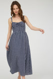 ALEKSA PLAID CORSET MIDI DRESS