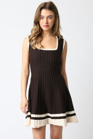 SABLE RIBBED KNIT MINI DRESS