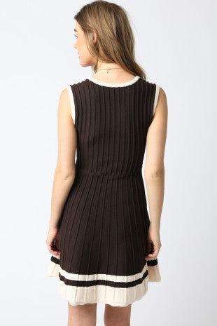 SABLE RIBBED KNIT MINI DRESS