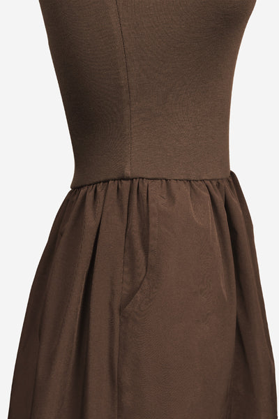 JAX MIXED MATERIAL TUBE TOP DRESS