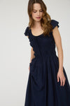 KALINA SHIRRED BODICE MIDI DRESS