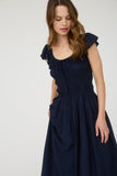 KALINA SHIRRED BODICE MIDI DRESS