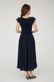 KALINA SHIRRED BODICE MIDI DRESS