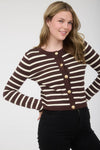 NASH STRIPED GOLD BUTTON CARDI