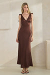 ANTONIA SATIN TIE SHOULDER MAXI DRESS