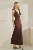 ANTONIA SATIN TIE SHOULDER MAXI DRESS