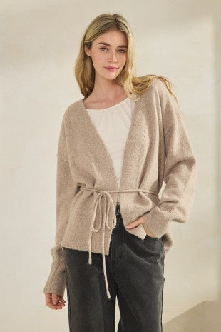 MELISSA SOFT TIE WAIST CARDIGAN