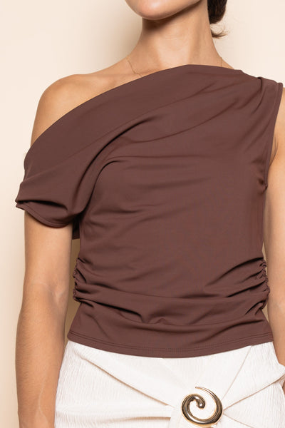 TERE ONE SHOULDER SLANT TOP