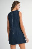 FLORIAN POCKET PATCHED DENIM MINI DRESS