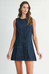 FLORIAN POCKET PATCHED DENIM MINI DRESS