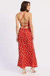 ALYX POLKA DOT OPEN BACK MIDI DRESS