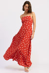 ALYX POLKA DOT OPEN BACK MIDI DRESS