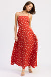 ALYX POLKA DOT OPEN BACK MIDI DRESS