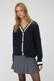 DAKOTA CABLE KNIT VARSITY CARDIGAN