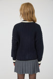 DAKOTA CABLE KNIT VARSITY CARDIGAN