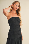 JULIANNE APPLIQUE STRAPLESS MAXI DRESS