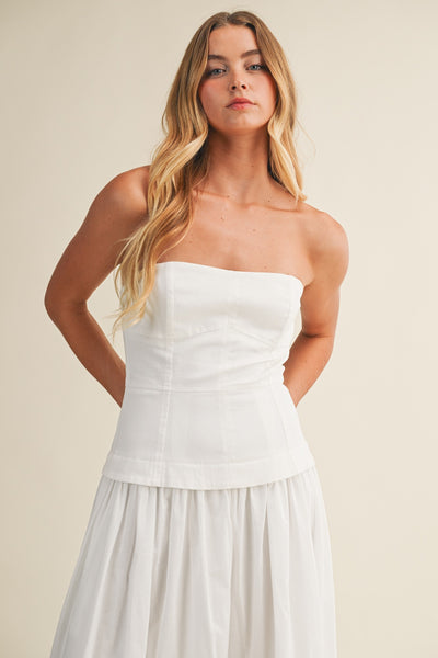 VALERIE CORSET LINED STRAPLESS DRESS