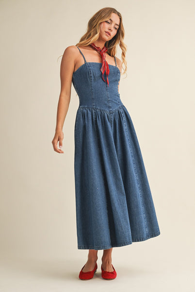 OWEN DENIM MIDI DRESS