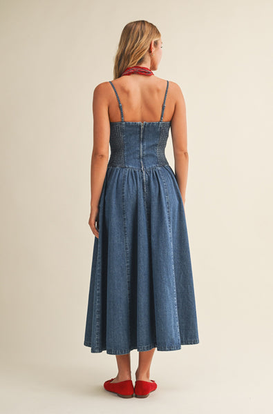 OWEN DENIM MIDI DRESS