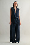 HARLOW DRAPED SLEEVELESS TOP AND WIDE LEG PANTS