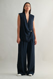 HARLOW DRAPED SLEEVELESS TOP AND WIDE LEG PANTS