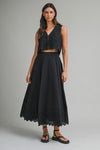 MARINA SCALLOPED EDGE MIDI SKIRT