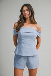 ESTELLE LINEN OFF THE SHOULDER TOP