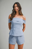 ESTELLE LINEN OFF THE SHOULDER TOP