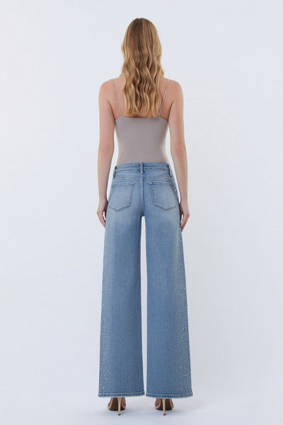 OLIVIA EMBELLISHED WIDE LEG JEAN