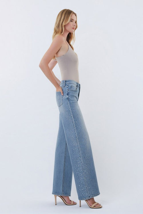 OLIVIA EMBELLISHED WIDE LEG JEAN