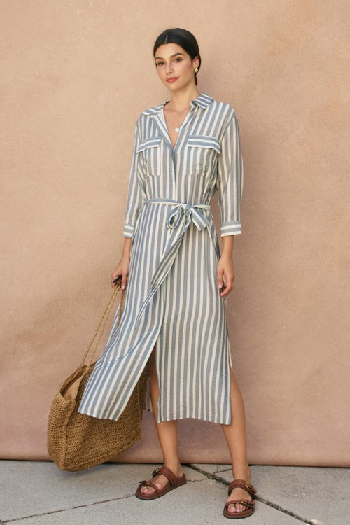 CHARLIE STRIPED SHIRT DRESS