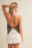 HARPER EYELET HALTER TOP